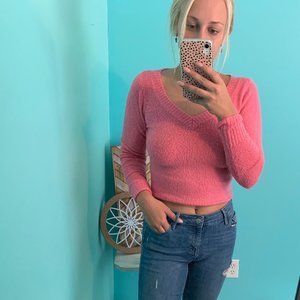Pink Cropped Sweater